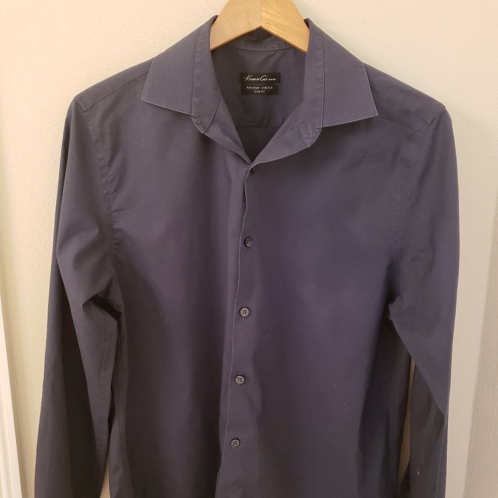 Men's Kenneth Cole Navy Dress Shirt  Slim fit